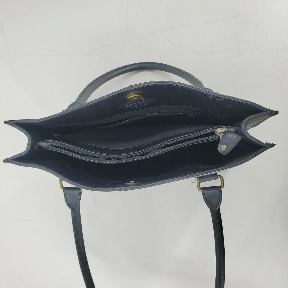 Eddie Bauer Black Leather Tote Bag